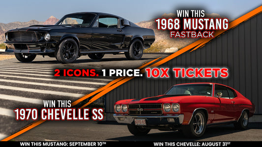 Giveaway Tickets - 10 for 1 - 1968 Mustang Fastback + 1970 Chevelle SS - KL