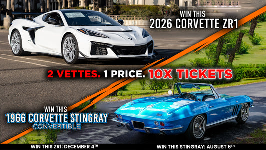 Giveaway Tickets - 10 for 1 - Corvette ZR1 + 1966 Corvette Stingray Convertible - KL