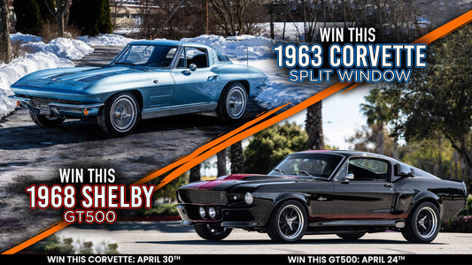Giveaway Tickets - 10 for 1 - 1963 Corvette Split Window + 1968 Mustang Shelby GT500 - KL